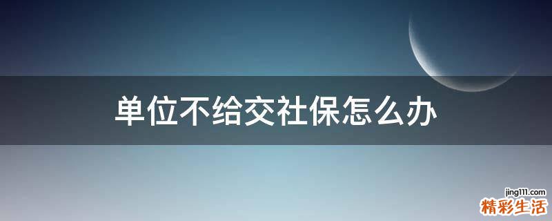 单位不给交社保怎么办