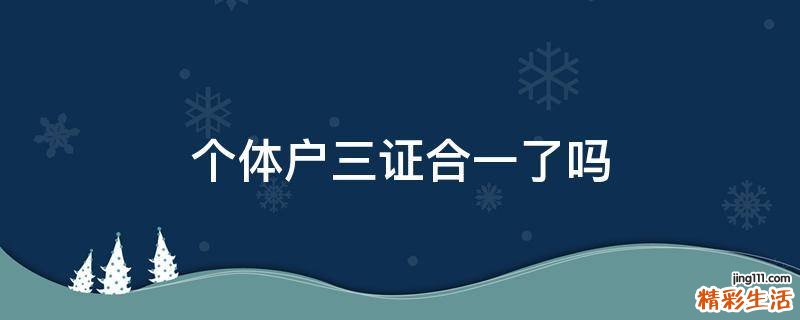 个体户三证合一了吗