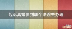 起诉离婚要到哪个法院去办理