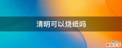 清明可以烧纸吗