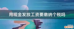 用现金发放工资要缴纳个税吗