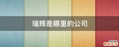 瑞辉是哪里的公司