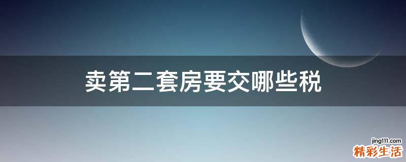 卖第二套房要交哪些税