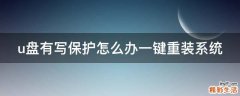 u盘有写保护怎么办一键重装系统