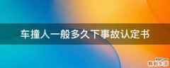 车撞人一般多久下事故认定书