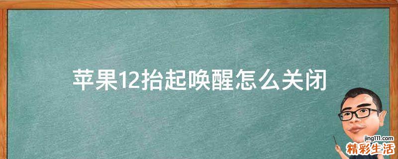 苹果12抬起唤醒怎么关闭