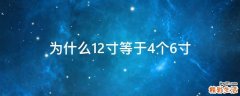 为什么12寸等于4个6寸
