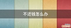 不还钱怎么办