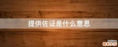 提供佐证是什么意思