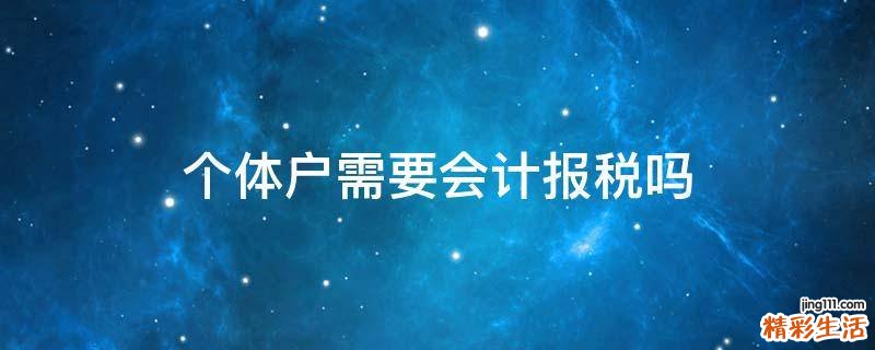 个体户需要会计报税吗
