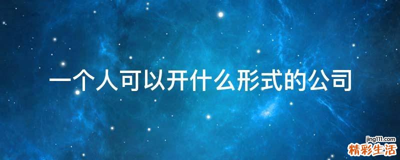 一个人可以开什么形式的公司