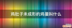 鸡肚子未成形的鸡蛋叫什么