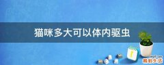 猫咪多大可以体内驱虫