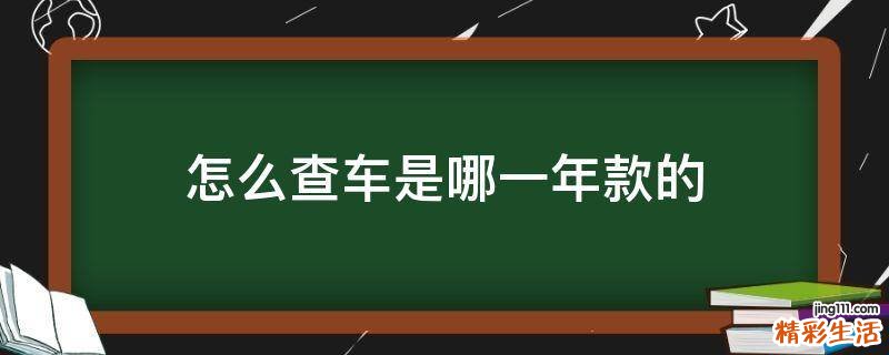 怎么查车是哪一年款的