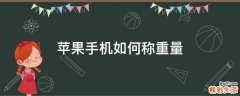 苹果手机如何称重量