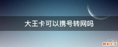 大王卡可以携号转网吗