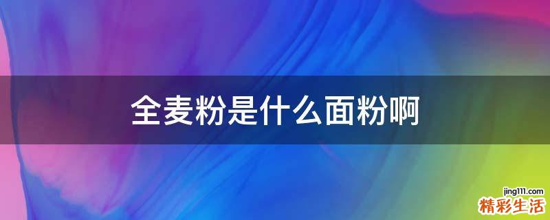 全麦粉是什么面粉啊