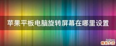 苹果平板电脑旋转屏幕在哪里设置