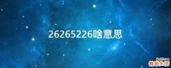 26265226啥意思