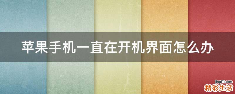 苹果手机一直在开机界面怎么办