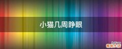 小猫几周睁眼