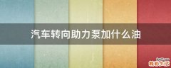 汽车转向助力泵加什么油