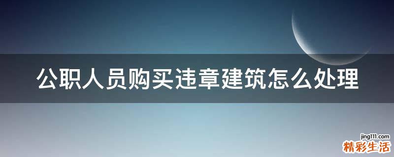 公职人员购买违章建筑怎么处理
