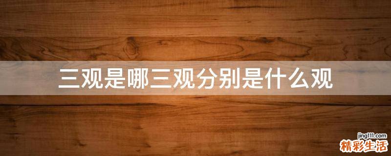 三观是哪三观分别是什么观