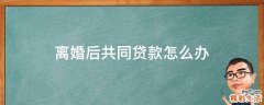 离婚后共同贷款怎么办