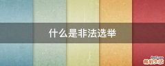 什么是非法选举