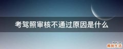 考驾照审核不通过原因是什么