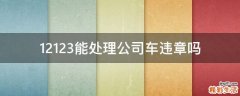 12123能处理公司车违章吗