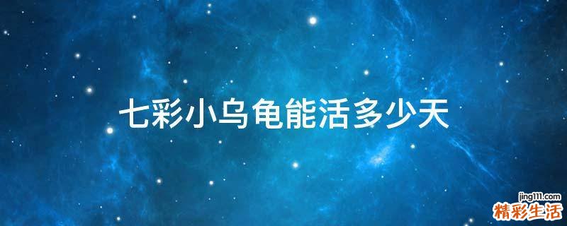 七彩小乌龟能活多少天