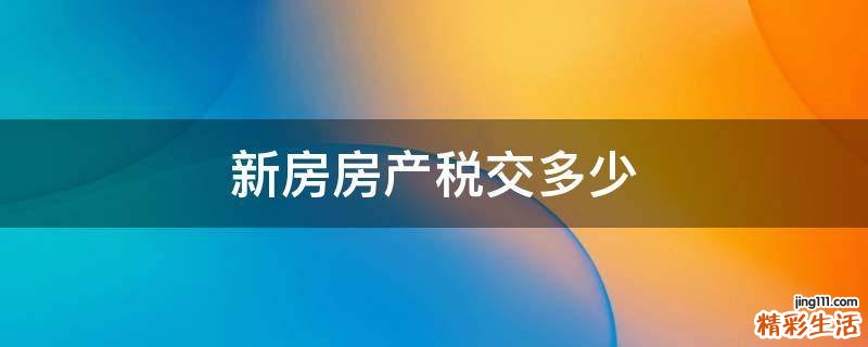 新房房产税交多少
