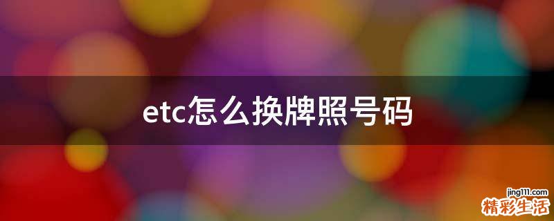 etc怎么换牌照号码