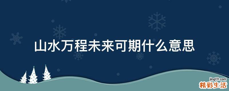 山水万程未来可期什么意思