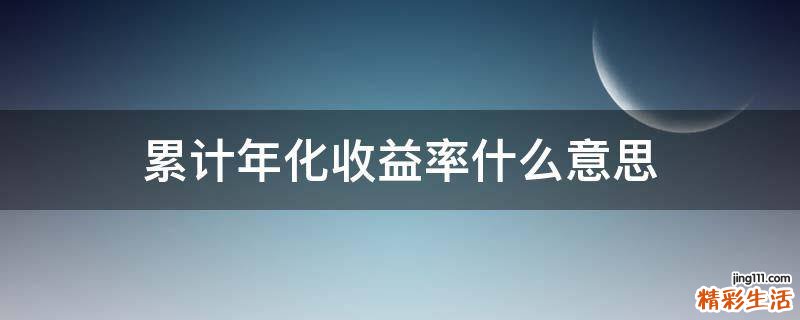 累计年化收益率什么意思