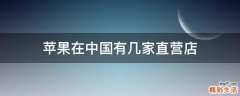 苹果在中国有几家直营店