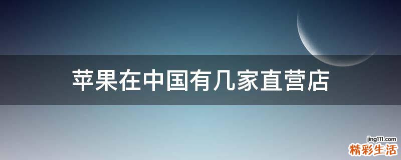 苹果在中国有几家直营店
