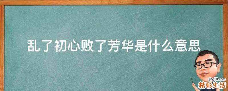 乱了初心败了芳华是什么意思