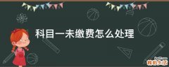 科目一未缴费怎么处理