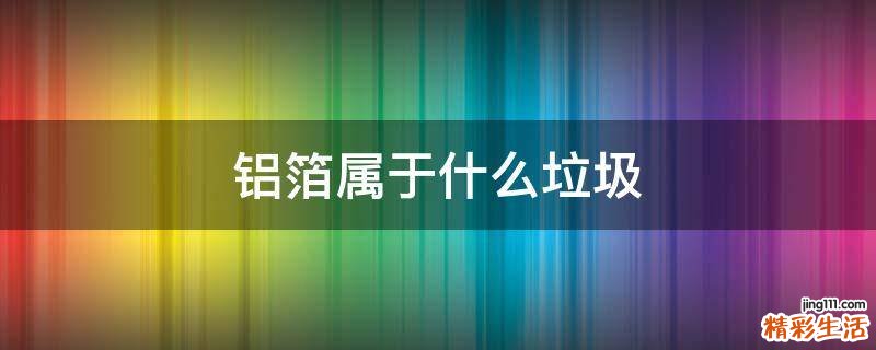 铝箔属于什么垃圾
