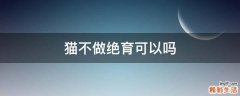 猫不做绝育可以吗