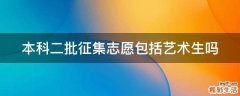 本科二批征集志愿包括艺术生吗