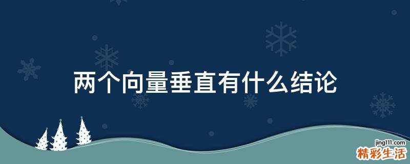 两个向量垂直有什么结论