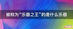 被称为“乐器之王”的是什么乐器