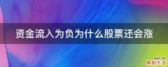 资金流入为负为什么股票还会涨