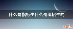 什么是指标生什么是统招生的