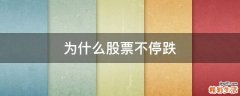 为什么股票不停跌