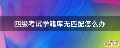 四级考试学籍库无匹配怎么办